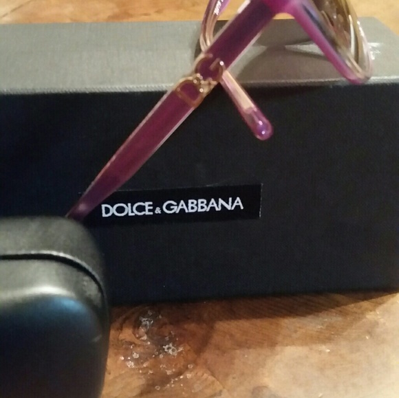 NWOT Dolce & Gabbana Purple Gold Round Meduim Large Sunglasses - Picture 2 of 4